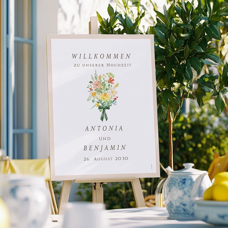 Willkommensschild Hochzeit