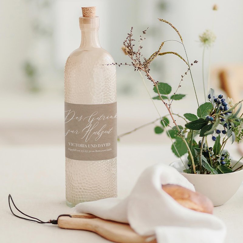 Flaschenetikett Hochzeit