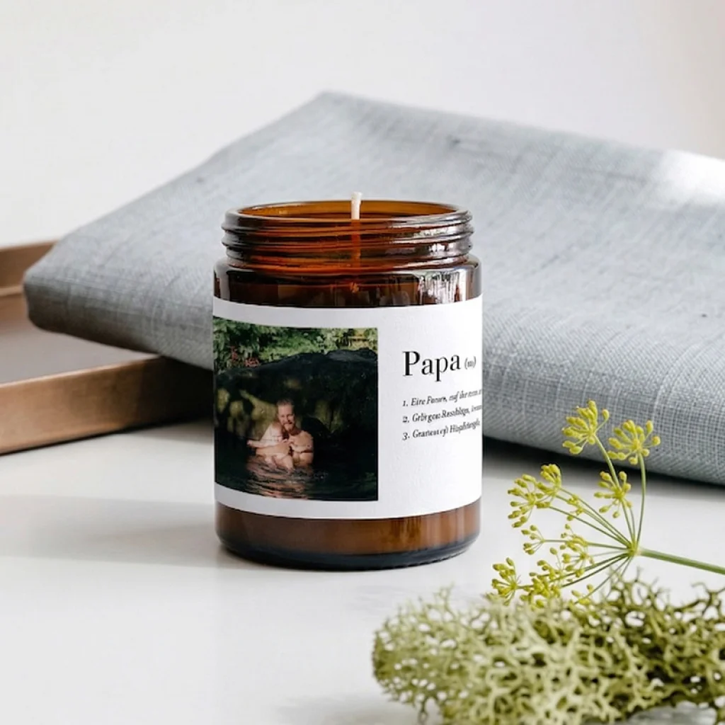 Kerze im Apothekerglas Papa