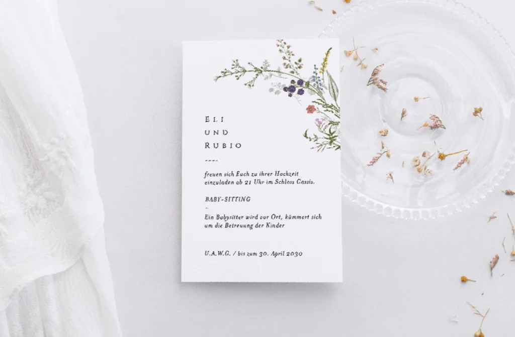 Einlegerkarte Hochzeit