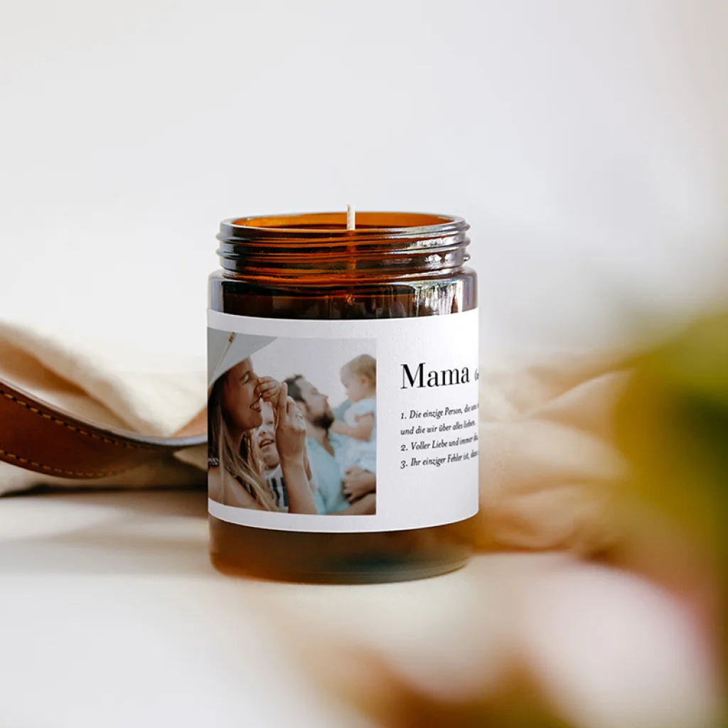 Kerze im Apothekerglas Mama