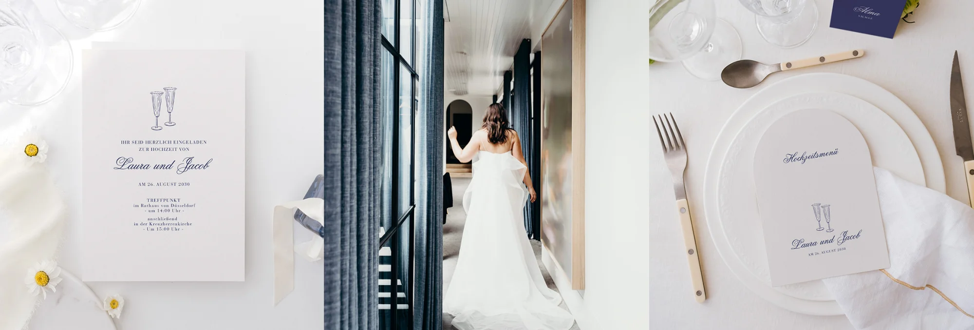 Minimalistisch-schicke Hochzeit