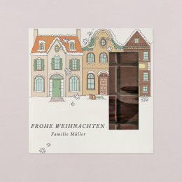 Verschneites Dorf