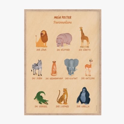 Poster "Meine Savannentier-Karten"