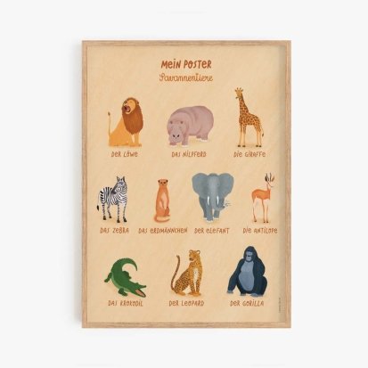 Poster "Meine Savannentier-Karten"